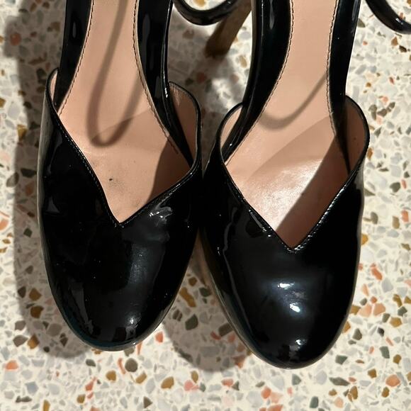 Gucci patent leather Mary Jane 2009 slingback wooden platform stiletto size 38.5 - Picture 8 of 14